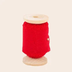 Badaboum Ruban Effiloch Mousseline De Soie Rouge