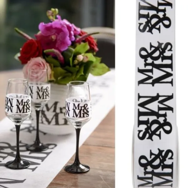 Badaboum Ruban En Satin Mr Mrs 40Mm X 5 M Tres