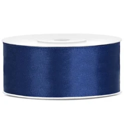 Badaboum Ruban Satin 25 Mm Bleu Marine X 25 M Tres Hot