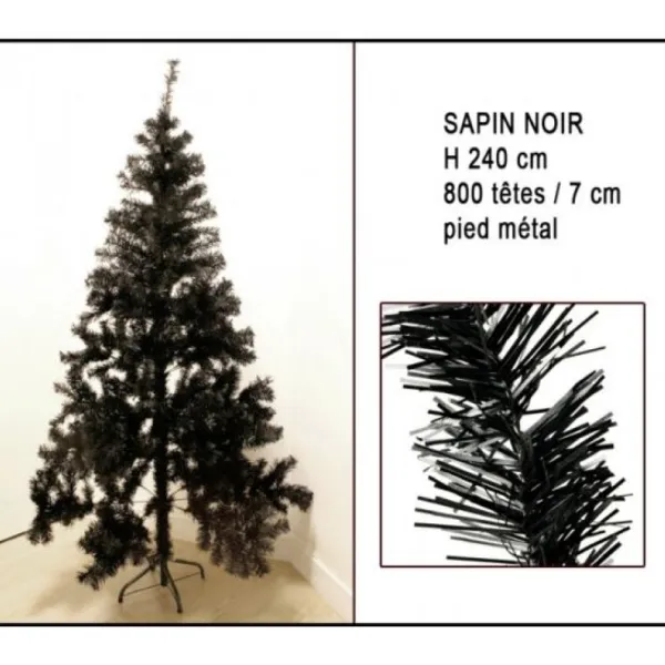 Badaboum Sapin Artificiel Noir 240Cm 800 T Tes Sale