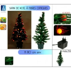 Badaboum Sapin De Noel Fibre Optique 42 Boules Led Or Discount