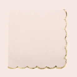 Badaboum Serviette De Table En Papier Rose Liser Or X 16