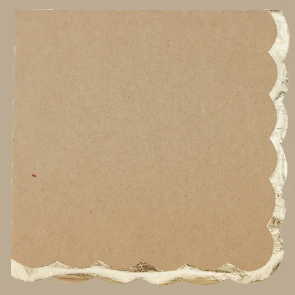 Badaboum Serviette De Table En Papier Kraft Liser Or X 16
