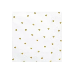 Badaboum Serviette En Papier Avec Petits Coeurs Or X 20 Pi Ces