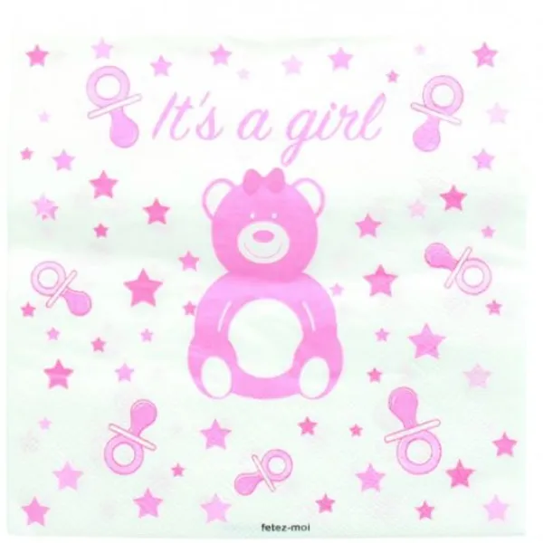 Clearance Serviette En Papier Baby Shower Fille X 20 Pi Ces Theme D Co Baby Shower