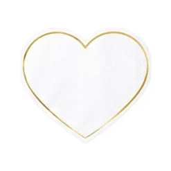 Badaboum Serviette En Papier Coeur Liser Or X 20 Pi Ces
