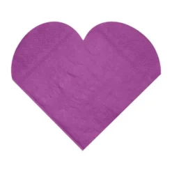 Badaboum Serviette En Papier Coeur Prune X20