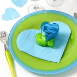 Badaboum Serviette En Papier Coeur Turquoise X20
