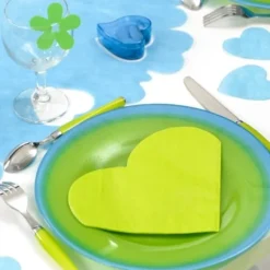 Badaboum Serviette En Papier Coeur Vert Anis X20