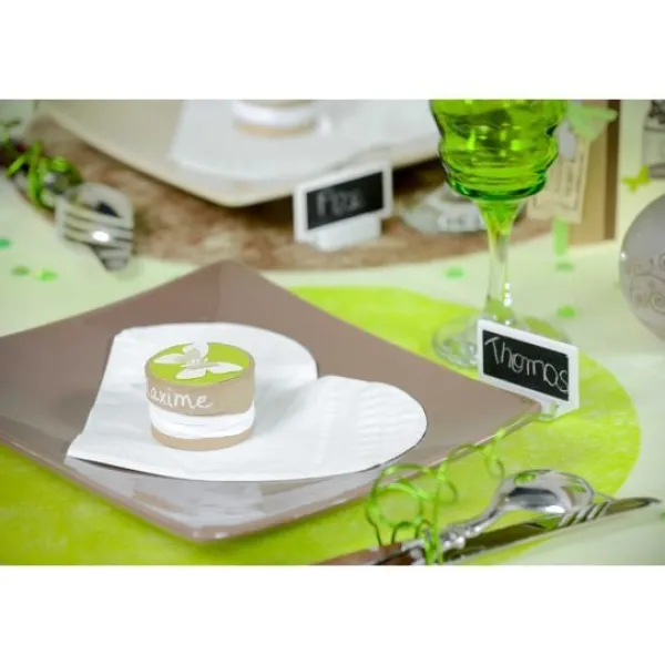 Badaboum Serviette En Papier Coeur Vert Anis X20