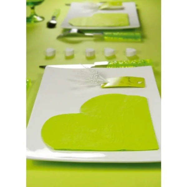Badaboum Serviette En Papier Coeur Vert Anis X20
