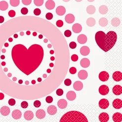 Badaboum Serviette En Papier Coeur Rouge Et Fuchsia X 16 Pi Ces