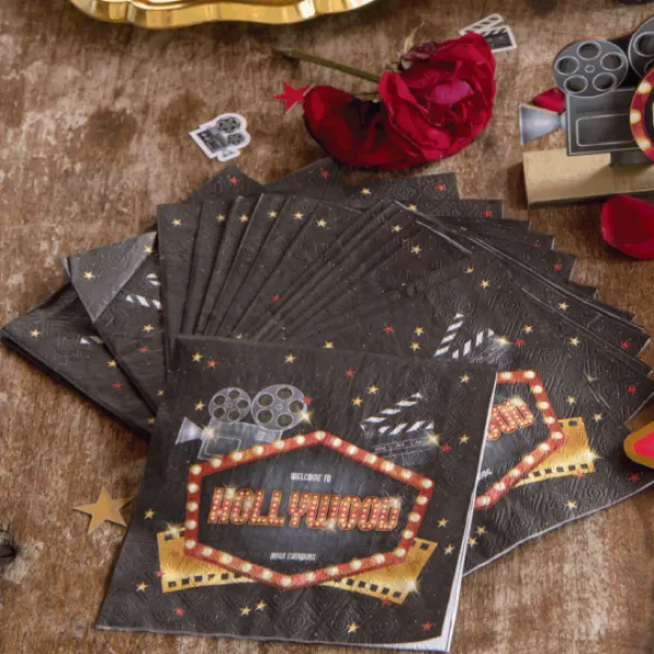 Best Serviette En Papier Hollywood X 20 Pi Ces Theme Cinema