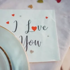Discount Serviette En Papier I Love You X 16 Pi Ces Theme Cinema