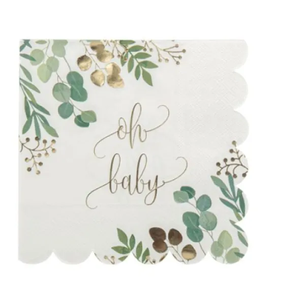 Discount Serviette En Papier Oh Baby X 16 Pi Ces Theme D Co Baby Shower