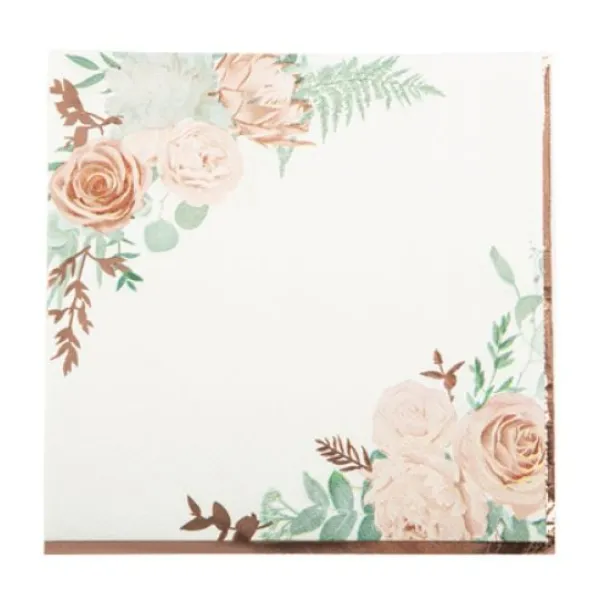 Badaboum Serviette En Papier Theme Vegetal Peony X 16 Pi Ces
