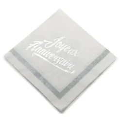 Clearance Serviette En Papier Theme Joyeux Anniversaire Argent X 20 Pi Ces Theme Joyeux Anniversaire