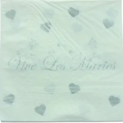 Badaboum Serviette En Papier Vive Les Mari S Argent X 20