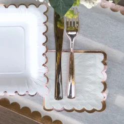 Badaboum Serviettes En Papier Festonn S Rose Gold 25Cm X20 Pi Ces