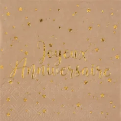 Best Serviettes En Papier Joyeux Anniversaire Kraft 25 Cm X20 Pi Ces Theme Joyeux Anniversaire