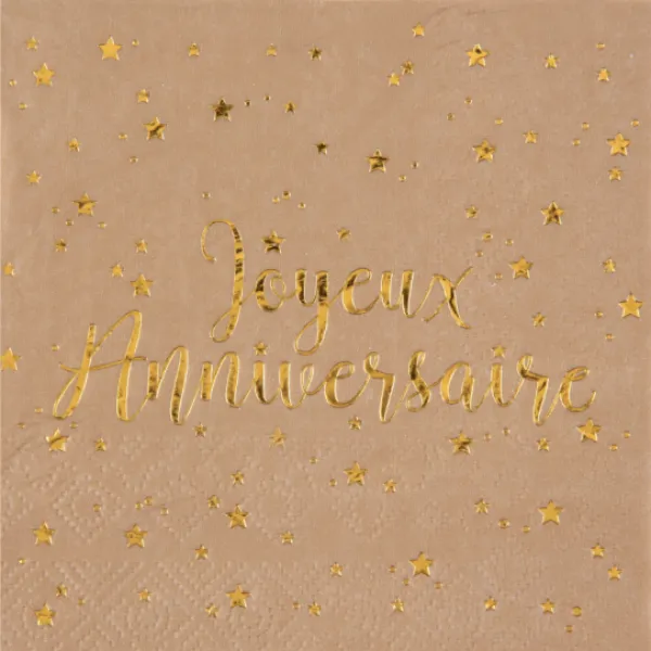 Best Serviettes En Papier Joyeux Anniversaire Kraft 25 Cm X20 Pi Ces Theme Joyeux Anniversaire