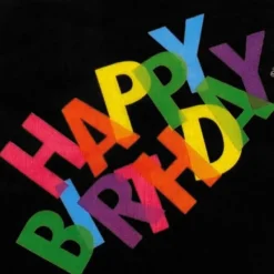 Clearance Serviettes Happy Birthday Noir X12Pcs Theme Joyeux Anniversaire