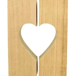 Badaboum Set De 2 Bougeoirs Coeur En Bois Naturel A D Corer