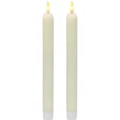 Badaboum Set De 2 Bougies Flambeaux Led Ivoire Discount