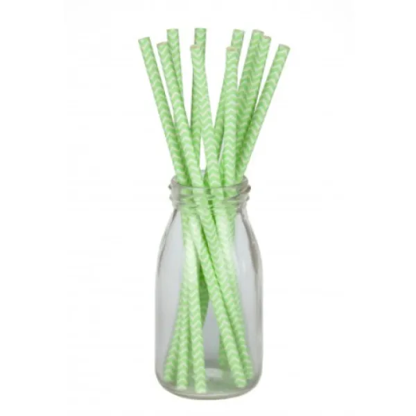 Best Set De 10 Pailles Chevrons Vert Pastel Theme Deco Pastel