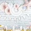 New Set De 3 Ventails Rose Pastel Et Or Theme Deco Pastel