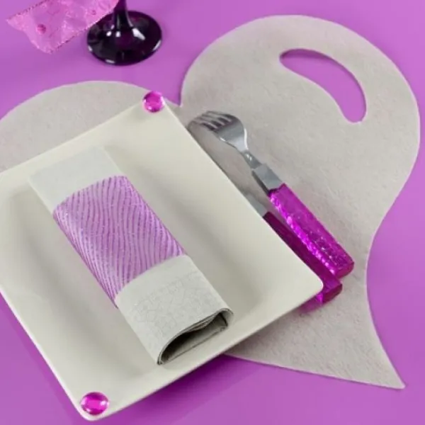Badaboum Set De Table Coeur Argent X50