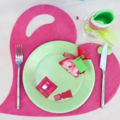 Badaboum Set De Table Coeur Fuchsia X50