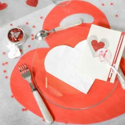 Badaboum Set De Table Coeur Rouge X50