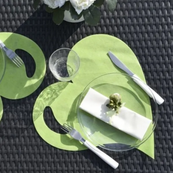 Badaboum Set De Table Coeur Vert Anis X50