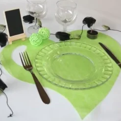 Badaboum Set De Table Coeur Vert Anis X50