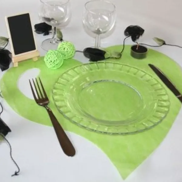 Badaboum Set De Table Coeur Vert Anis X50