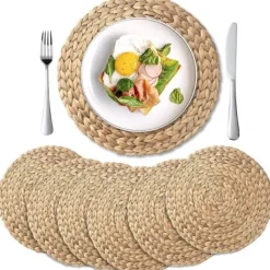 Hot Set De Table Rond En Paille 30Cm Theme Jute