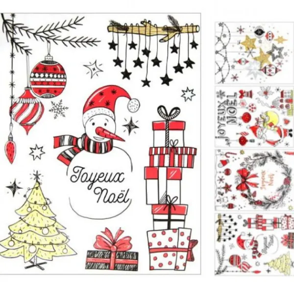 Badaboum Sticker Vitro Statique Dessins De Noel Hot