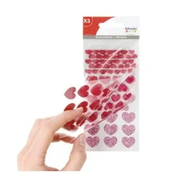 Badaboum Stickers Coeurs A Paillettes Rose X 174 Pi Ces