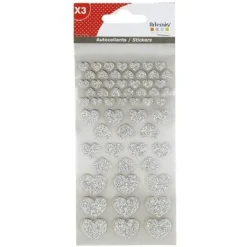 Badaboum Stickers Coeurs A Paillettes Argent X 174 Pi Ces