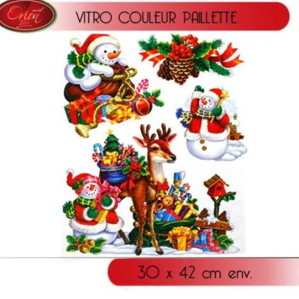 Badaboum Stickers De Noel Fenêtre Avec Paillettes New
