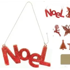 Badaboum Sujet Sapin De Noel Paillet Or Rouge Suspendre Discount
