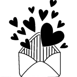 Badaboum Tampon Bois Enveloppe Coeur