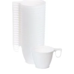Best Tasse Caf En Plastique Blanc R Utilisables X 20 Pi Ces Theme Eco-Responsable