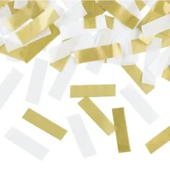 Badaboum Tube Confettis Rectangle Blanc Et Or 35Cm
