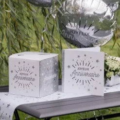 Urne A Enveloppe Joyeux Anniversaire Argent Theme Joyeux Anniversaire