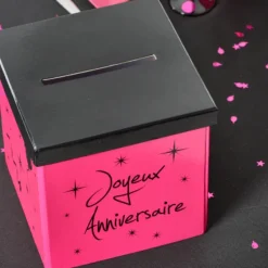 Discount Urne Carr E Joyeux Anniversaire Fuschia 20Cm Theme Joyeux Anniversaire