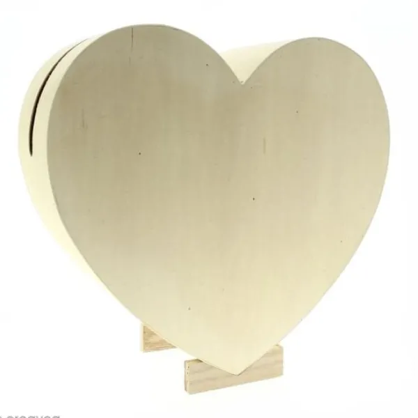 Badaboum Urne Coeur En Bois Naturel A Personnaliser