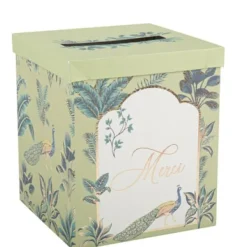 Badaboum Urne Mariage Theme Tropical Peacock