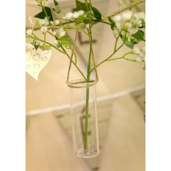 Badaboum Vase Tube En Verre Avec Suspension Corde